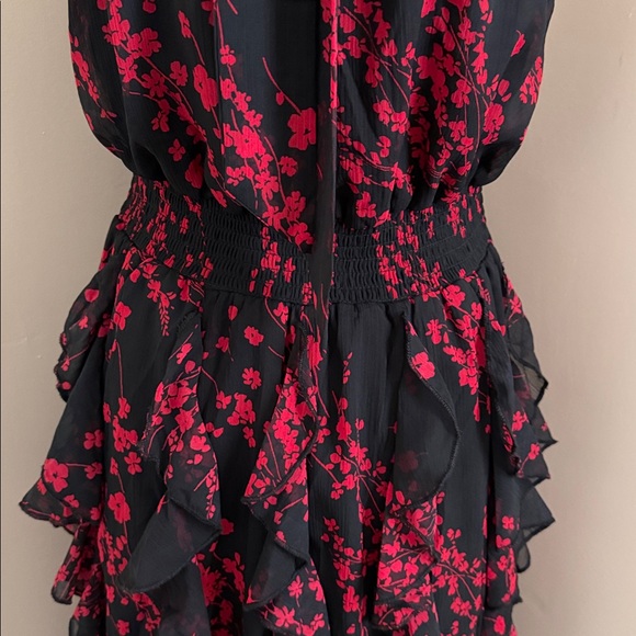 MSK Black and Red Floral Ruffle Maxi Dress - Picture 15 of 16